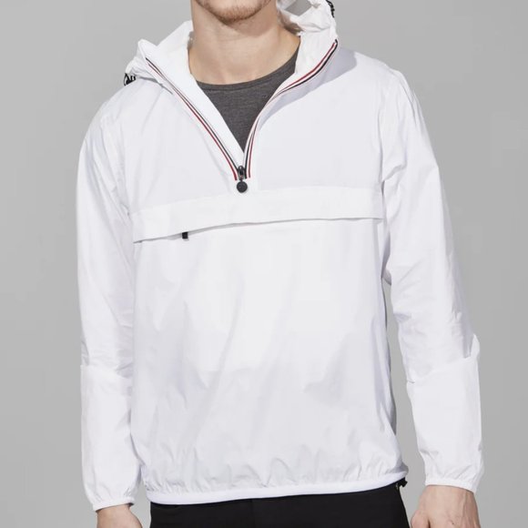 O8 LIFESTYLE Unisex Packable Windbreaker Jacket in White - Picture 1 of 5